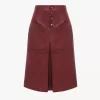 Knee-length skirt in leather Knee-length skirt in leather