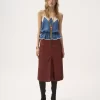 Knee-length skirt in leather Knee-length skirt in leather