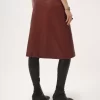 Knee-length skirt in leather Knee-length skirt in leather