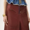 Knee-length skirt in leather Knee-length skirt in leather