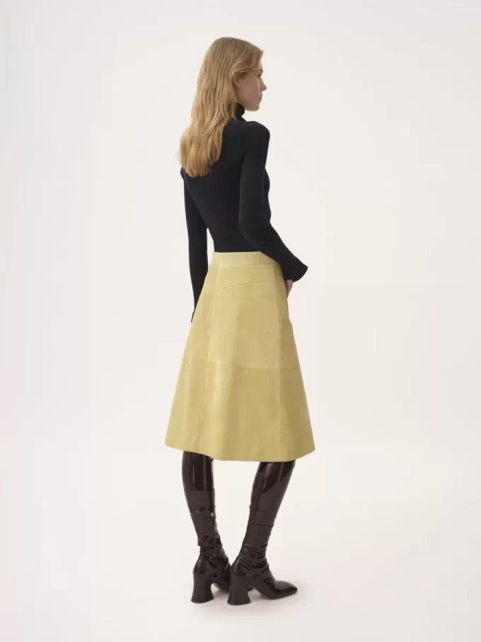 Knee-length skirt in suede Knee-length skirt in suede