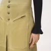 Knee-length skirt in suede Knee-length skirt in suede