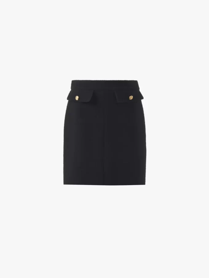 Knee-length skirt in wool bouclette Knee-length skirt in wool bouclette