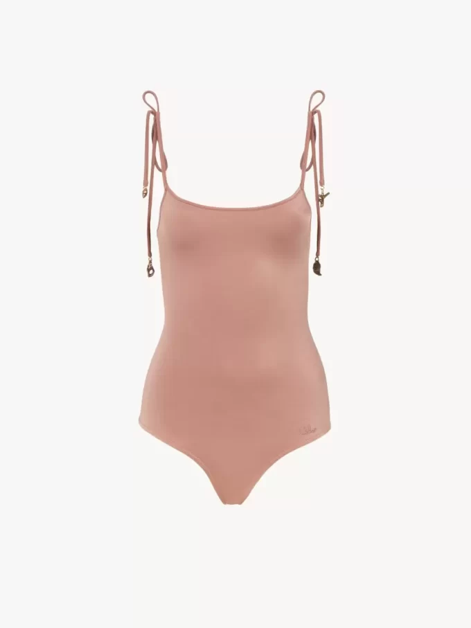 Knotted-strap one-piece swimsuit Knotted-strap one-piece swimsuit