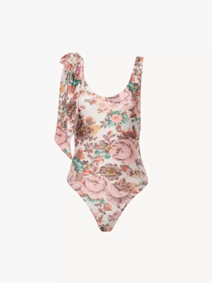 Knotted-strap one-piece swimsuit Knotted-strap one-piece swimsuit