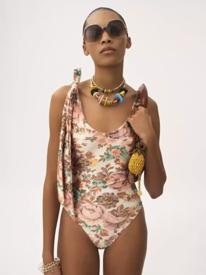 Knotted-strap one-piece swimsuit Knotted-strap one-piece swimsuit