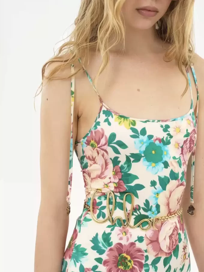 Knotted-strap one-piece swimsuit Knotted-strap one-piece swimsuit