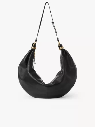 Large Bracelet Hobo bag in grained leather