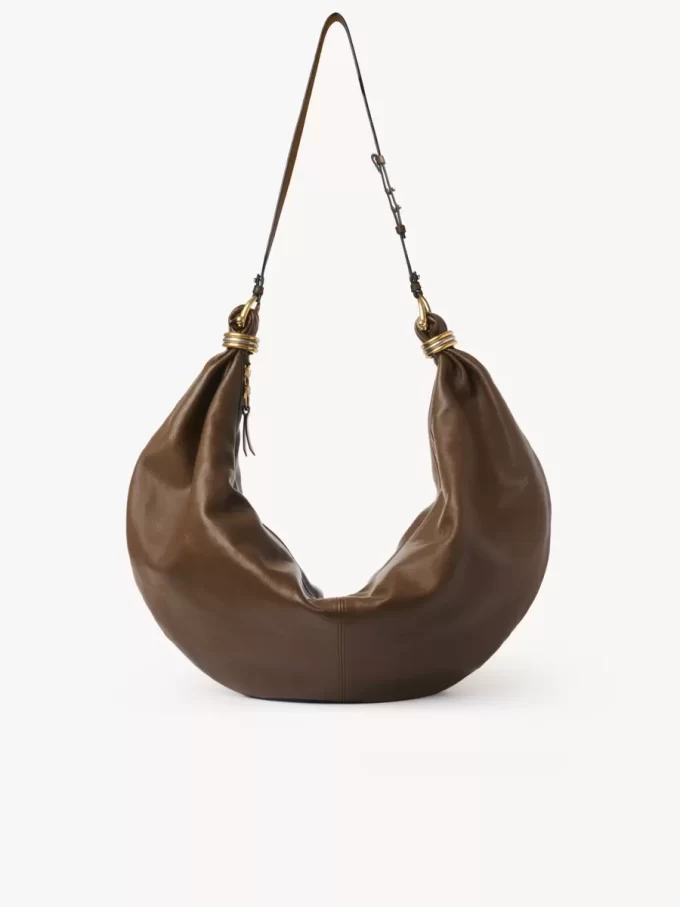 Large Bracelet Hobo bag in grained leather Large Bracelet Hobo bag in grained leather