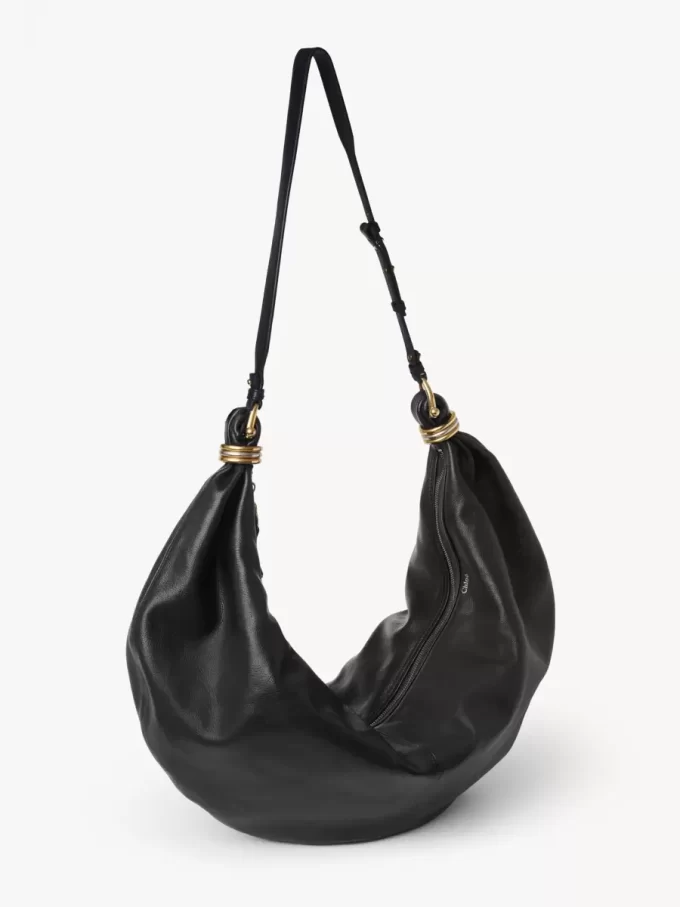 Large Bracelet Hobo bag in grained leather Large Bracelet Hobo bag in grained leather