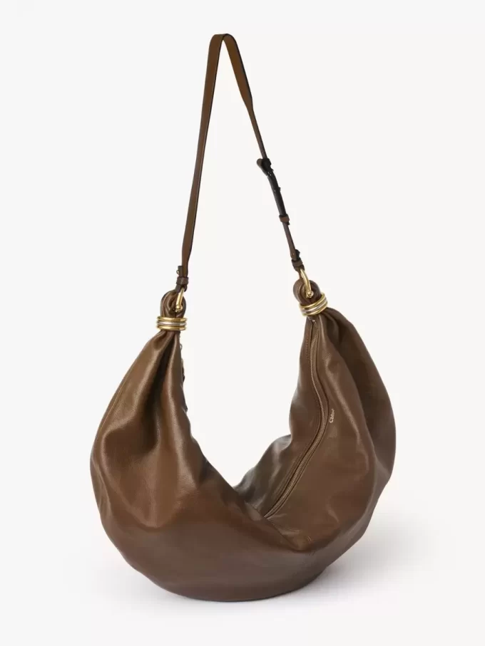 Large Bracelet Hobo bag in grained leather Large Bracelet Hobo bag in grained leather