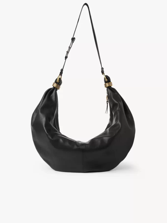 Large Bracelet Hobo bag in grained leather Large Bracelet Hobo bag in grained leather