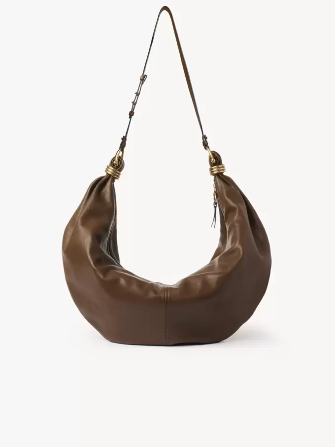 Large Bracelet Hobo bag in grained leather Large Bracelet Hobo bag in grained leather