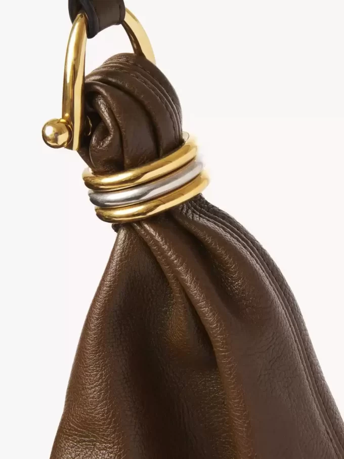 Large Bracelet Hobo bag in grained leather Large Bracelet Hobo bag in grained leather