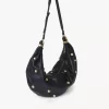 Large Bracelet hobo bag in grained leather with studs Large Bracelet hobo bag in grained leather with studs