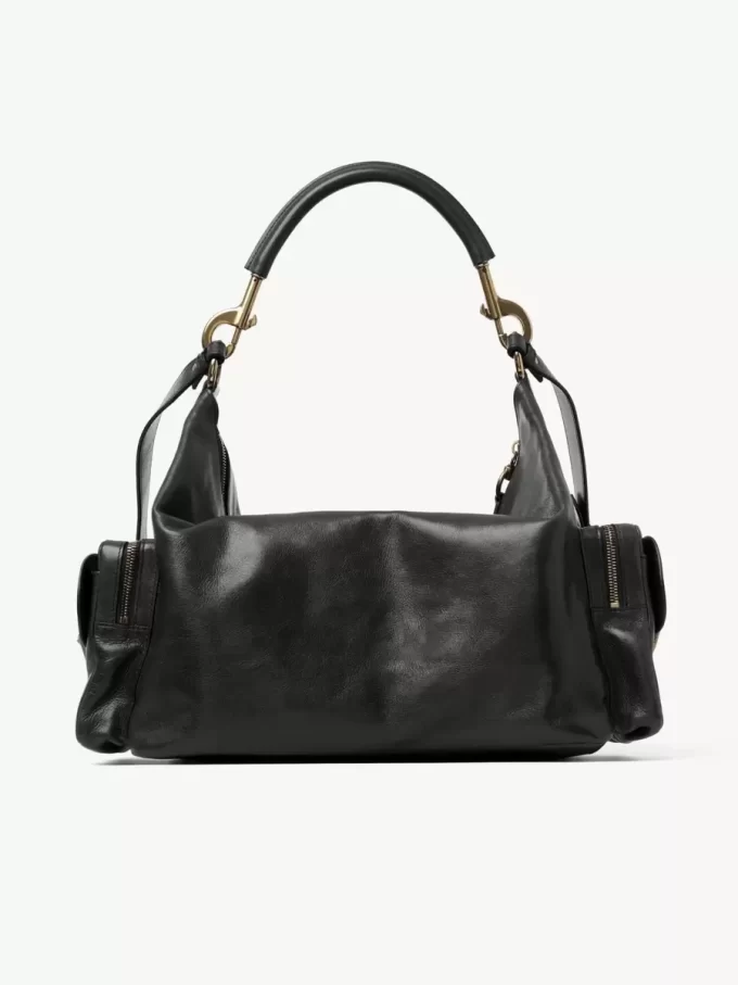 Large Camera bag in shiny leather Large Camera bag in shiny leather