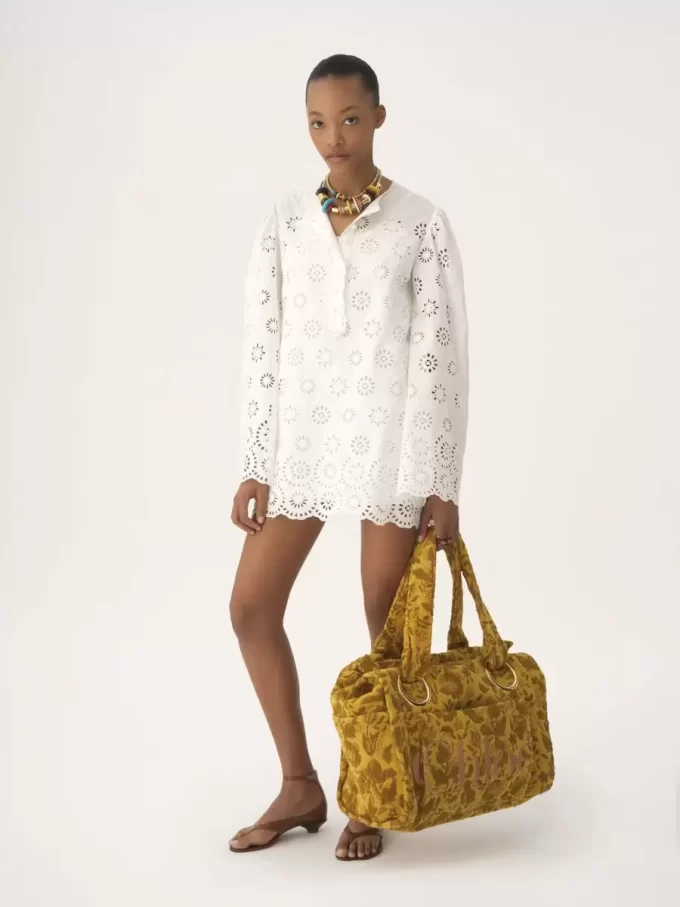 Large Chloé Plage tote bag in jacquard terry Large Chloé Plage tote bag in jacquard terry