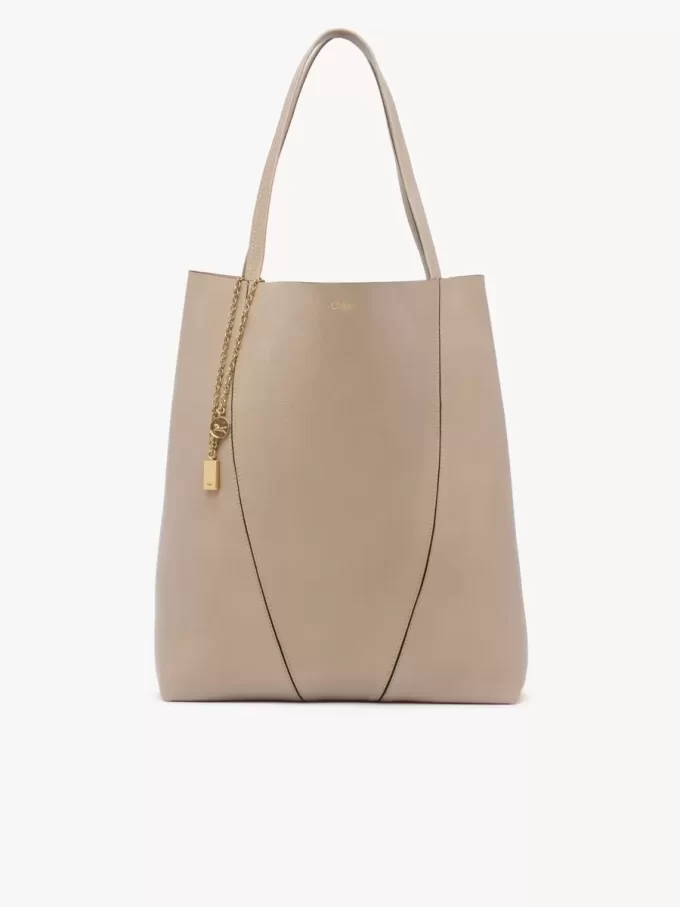 Large Chloé Spin tote bag in grained leather Large Chloé Spin tote bag in grained leather