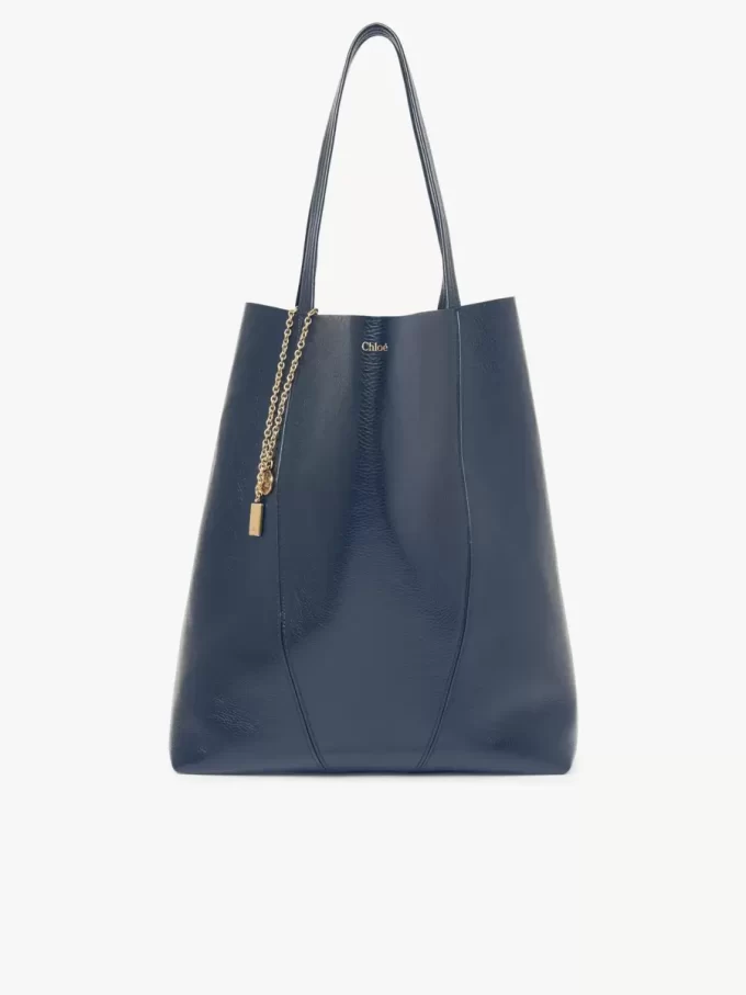 Large Chloé Spin tote bag in grained leather Large Chloé Spin tote bag in grained leather