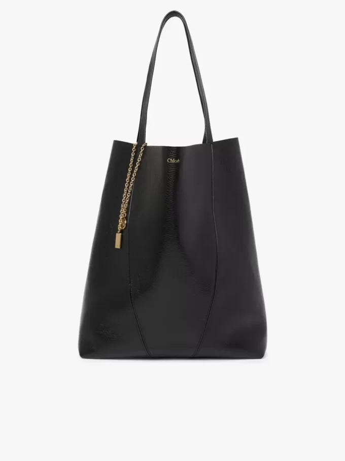Large Chloé Spin tote bag in grained leather Large Chloé Spin tote bag in grained leather