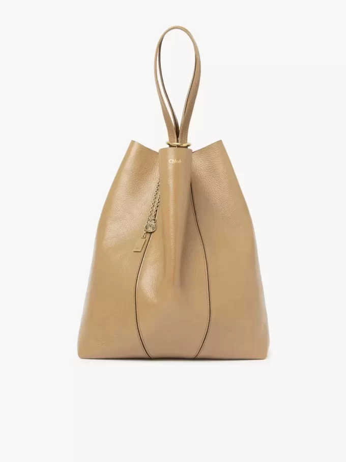 Large Chloé Spin tote bag in grained leather Large Chloé Spin tote bag in grained leather