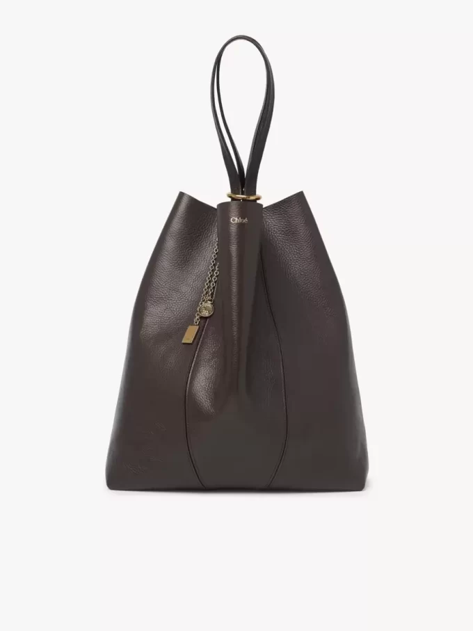 Large Chloé Spin tote bag in grained leather Large Chloé Spin tote bag in grained leather