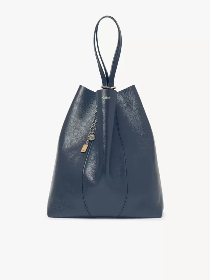 Large Chloé Spin tote bag in grained leather Large Chloé Spin tote bag in grained leather