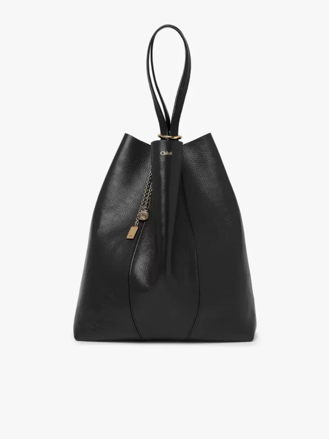 Large Chloé Spin tote bag in grained leather Large Chloé Spin tote bag in grained leather