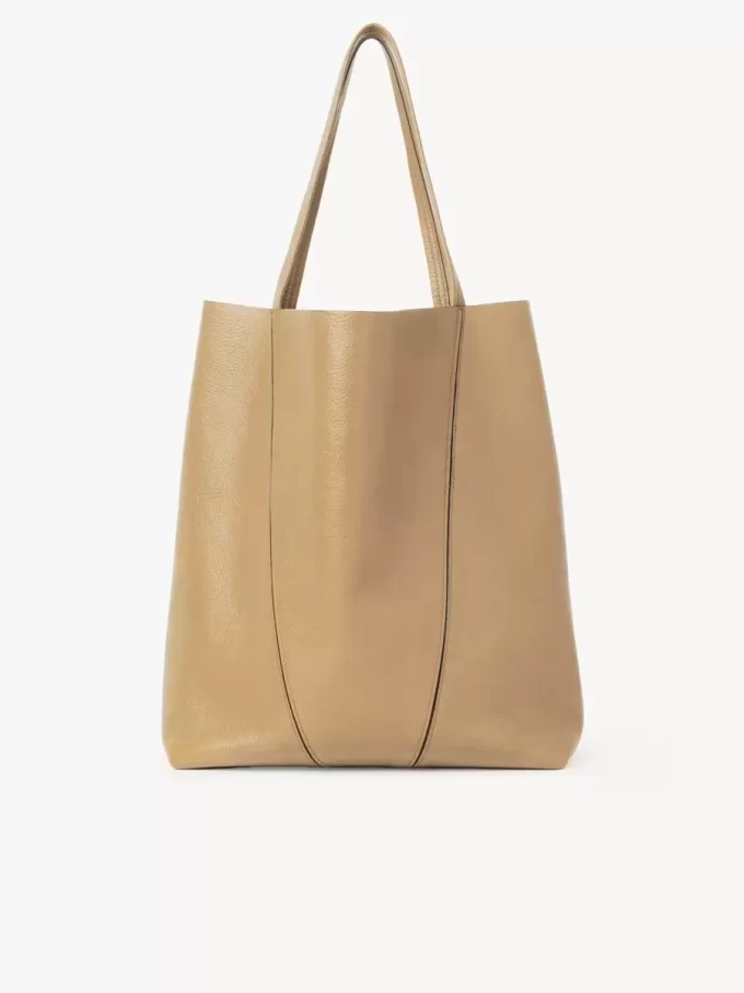 Large Chloé Spin tote bag in grained leather Large Chloé Spin tote bag in grained leather