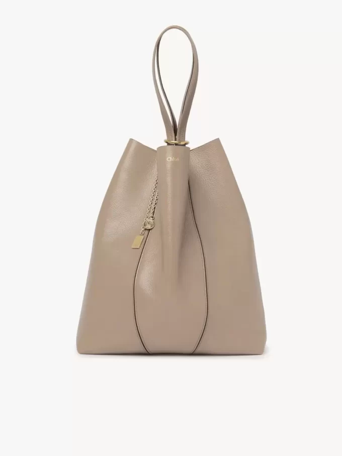 Large Chloé Spin tote bag in grained leather Large Chloé Spin tote bag in grained leather