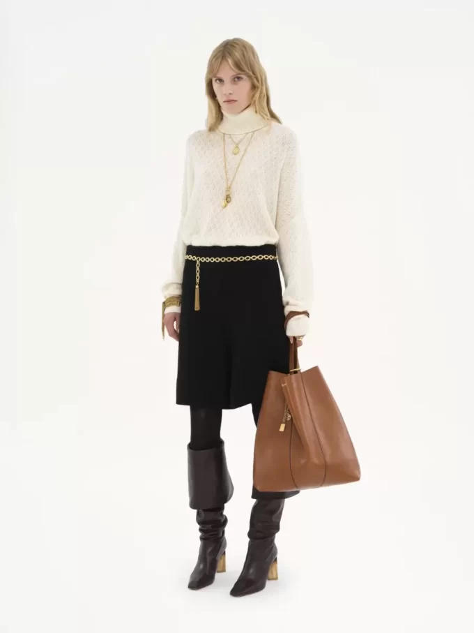 Large Chloé Spin tote bag in grained leather Large Chloé Spin tote bag in grained leather