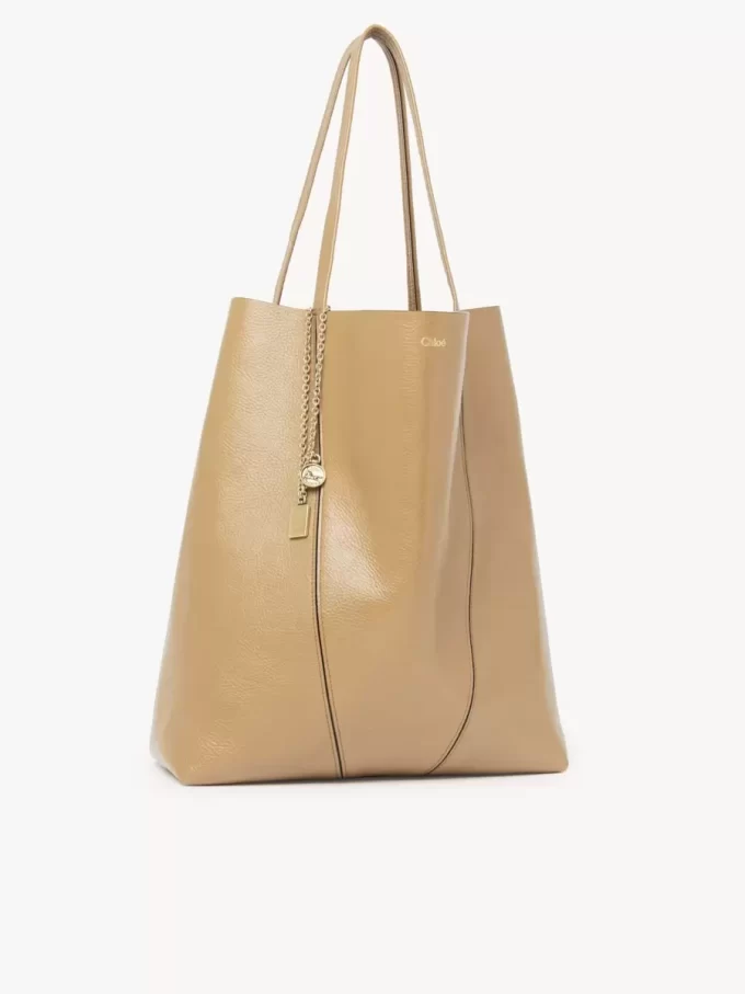 Large Chloé Spin tote bag in grained leather Large Chloé Spin tote bag in grained leather
