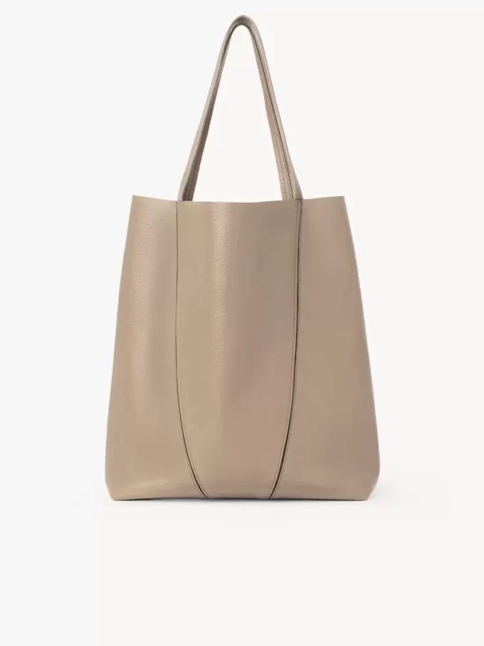 Large Chloé Spin tote bag in grained leather Large Chloé Spin tote bag in grained leather