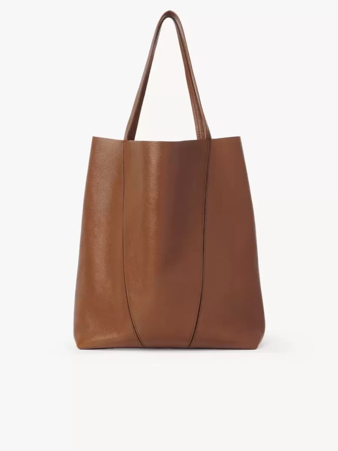 Large Chloé Spin tote bag in grained leather Large Chloé Spin tote bag in grained leather
