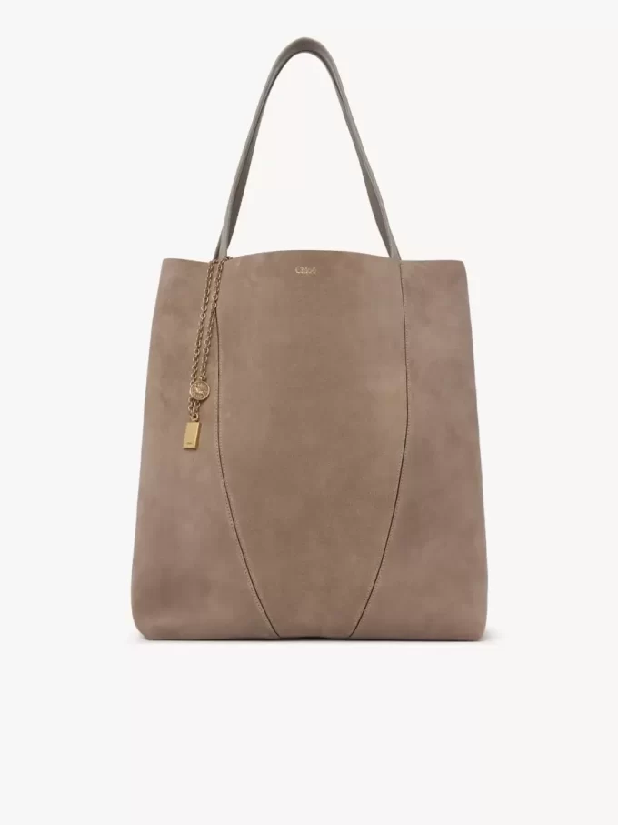 Large Chloé Spin tote bag in suede leather Large Chloé Spin tote bag in suede leather