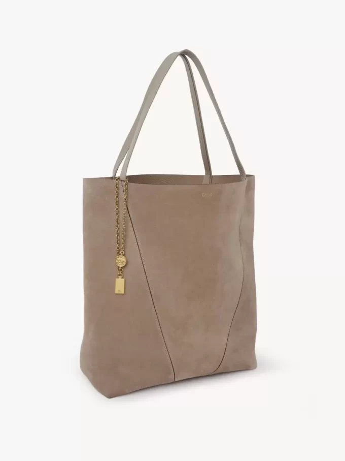 Large Chloé Spin tote bag in suede leather Large Chloé Spin tote bag in suede leather