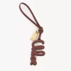Logo bag charm in shiny leather Logo bag charm in shiny leather