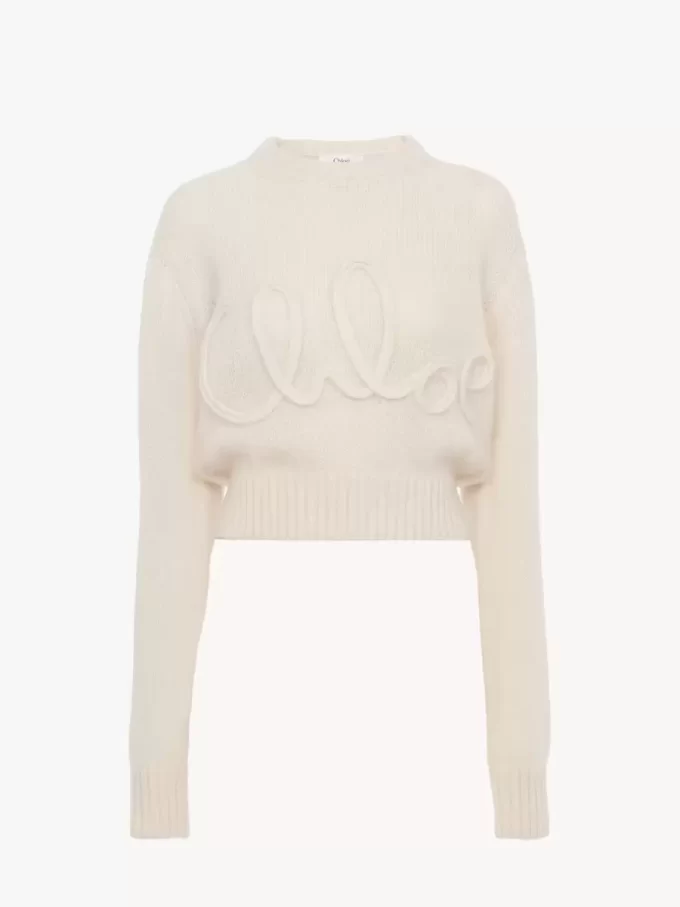 Logo sweater in alpaca wool & silk knit Logo sweater in alpaca wool & silk knit