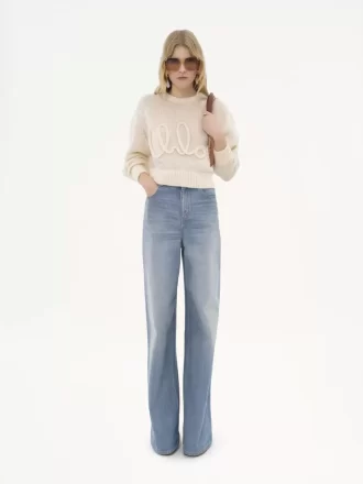 Logo sweater in alpaca wool & silk knit Logo sweater in alpaca wool & silk knit