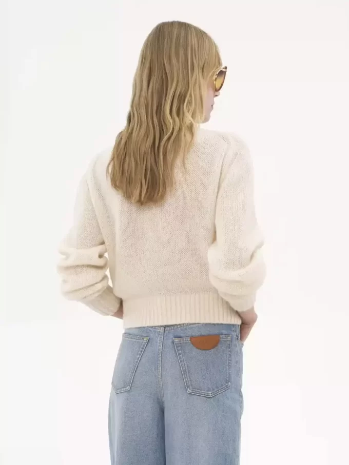 Logo sweater in alpaca wool & silk knit Logo sweater in alpaca wool & silk knit