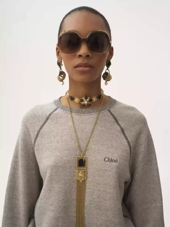 Logo sweater in cotton fleece mix Logo sweater in cotton fleece mix