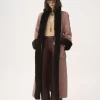 Long hybrid coat in technical satin Long hybrid coat in technical satin