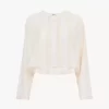 Long-sleeve cropped top in cotton Long-sleeve cropped top in cotton