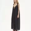Long slip dress in silk charmeuse & lace Long slip dress in silk charmeuse & lace