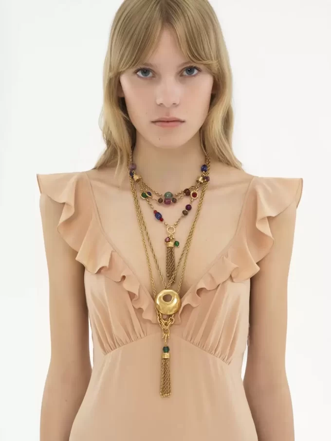 Long sun dress in crêpe de chine Long sun dress in crêpe de chine