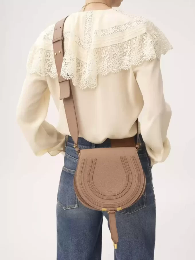 Marcie saddle bag in grained leather Marcie saddle bag in grained leather