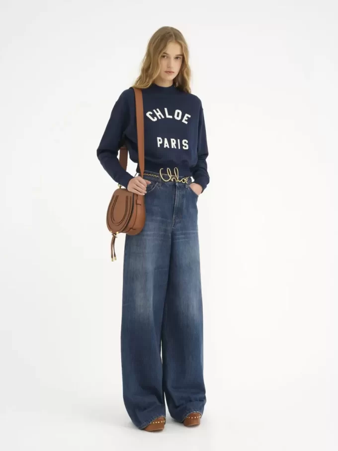 Marcie saddle bag in grained leather