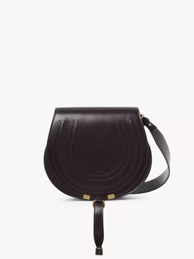 Marcie saddle bag in shiny leather
