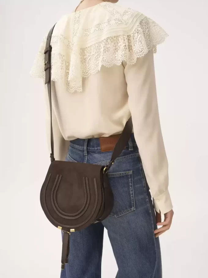 Marcie saddle bag in suede leather Marcie saddle bag in suede leather