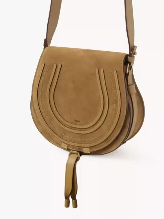Marcie saddle bag in suede leather
